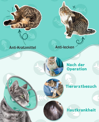 Supet Katzen Halskrause Einstellbar Weich Kragen Cone Grün L 22.9-30.5cm