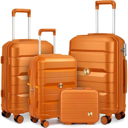 Hartschalenkoffer Set 4tlg. – Orange Reisekoffer mit TSA-Schloss