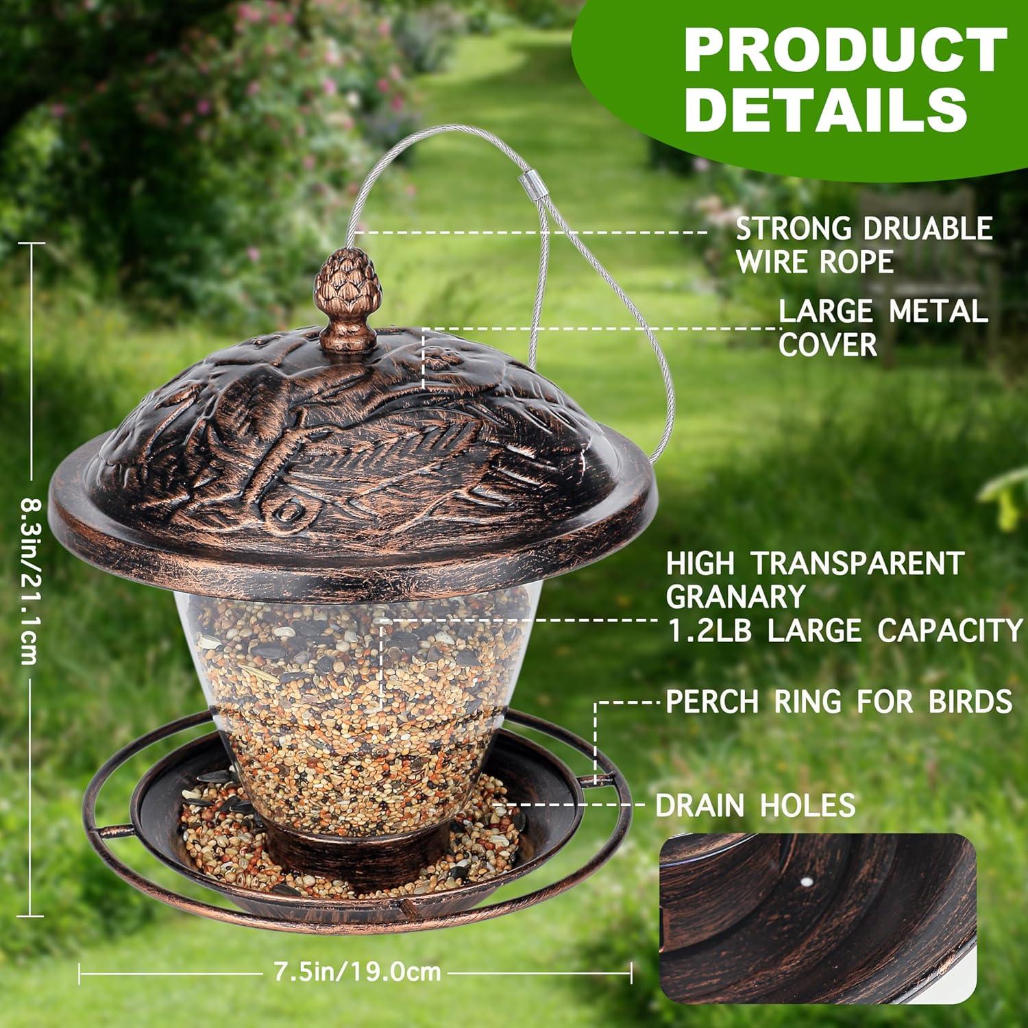 Syunyin Vogelfutterhaus Metall Wetterfest Bird Feeder