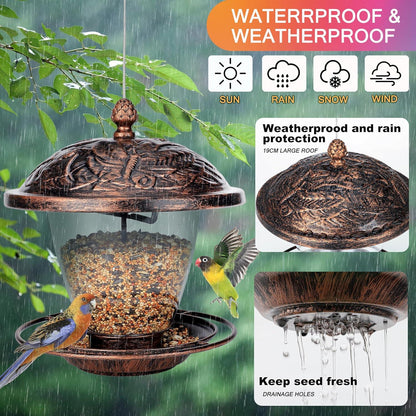Syunyin Vogelfutterhaus Metall Wetterfest Bird Feeder Hängend 1.2LBS
