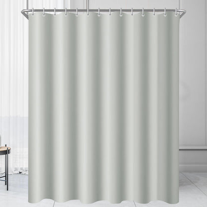 Duschvorhang Grau 180x180 cm Textil Wasserabweisend Waschbar mit Ringen