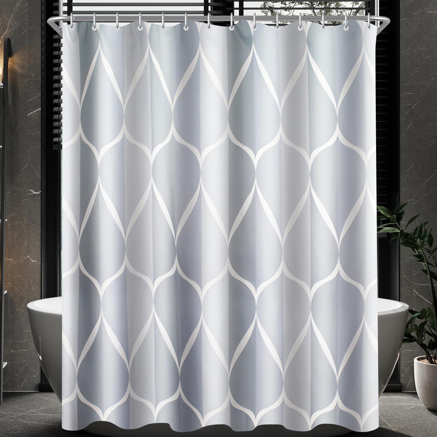 Duschvorhang Water Droplets 100x200cm Waterabweisend Polyester Stoff Badezimmer