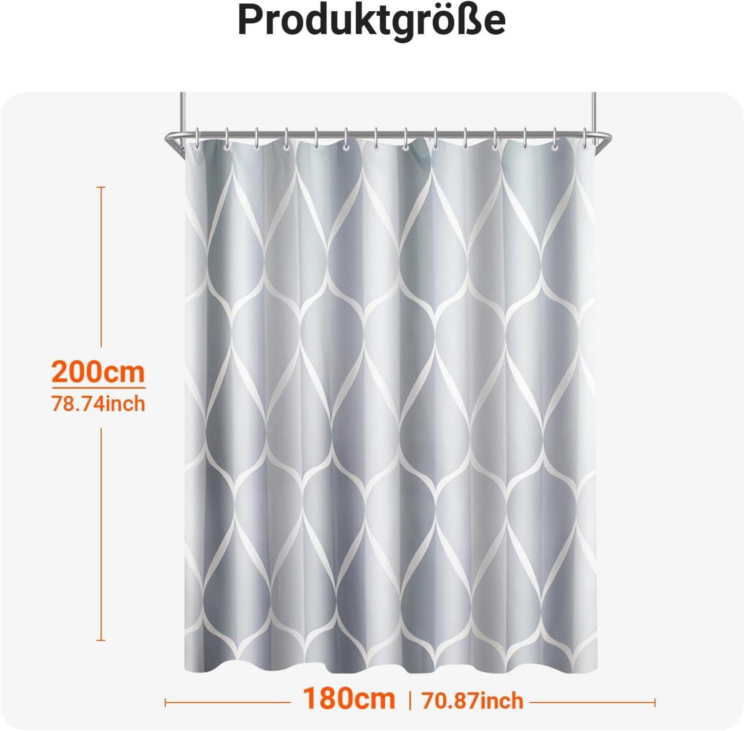 Duschvorhang Water Droplets 180x180cm Antischimmel Polyester Stoff