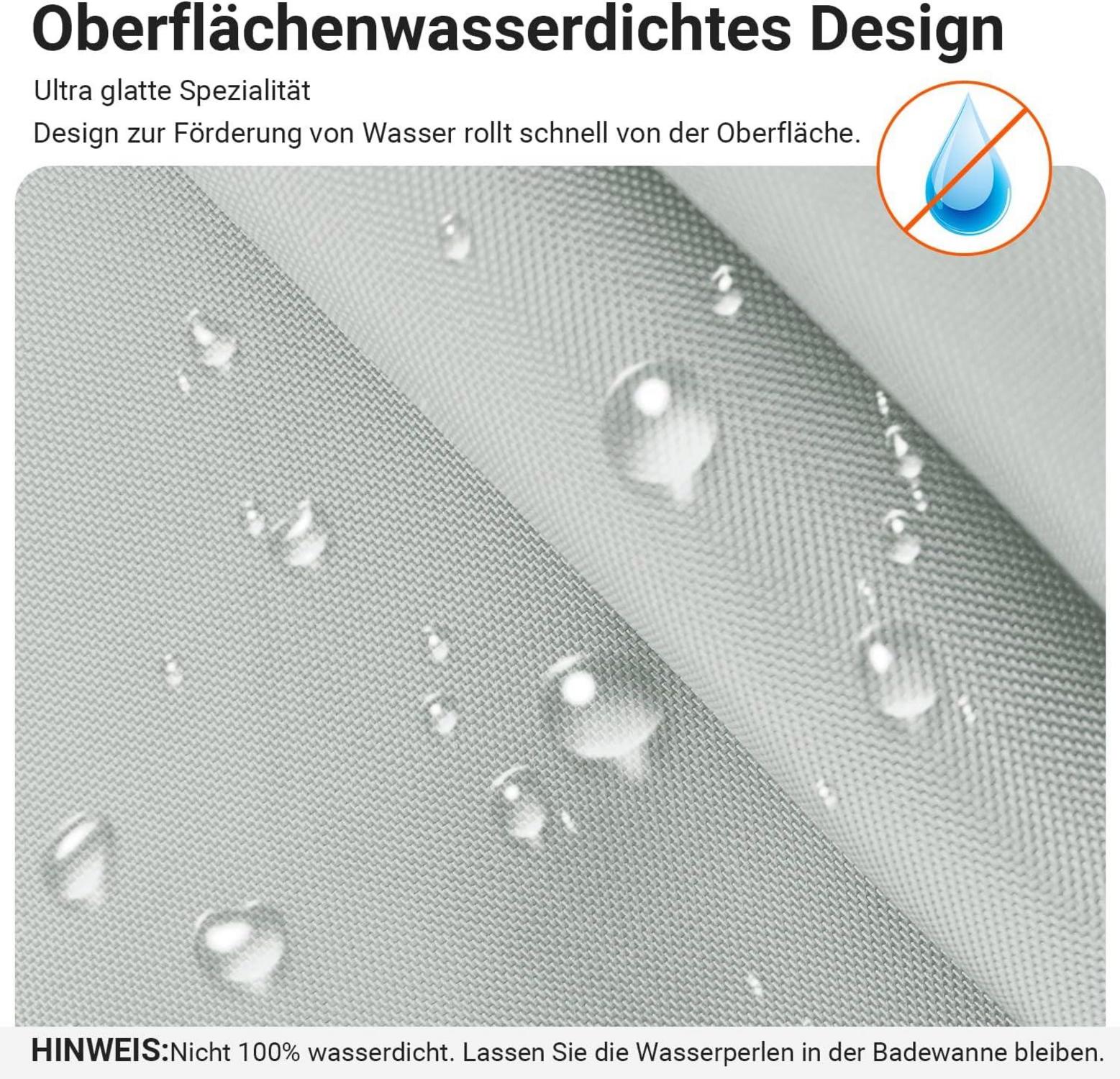 Wasserabweisender Duschvorhang Grau 260x200cm mit