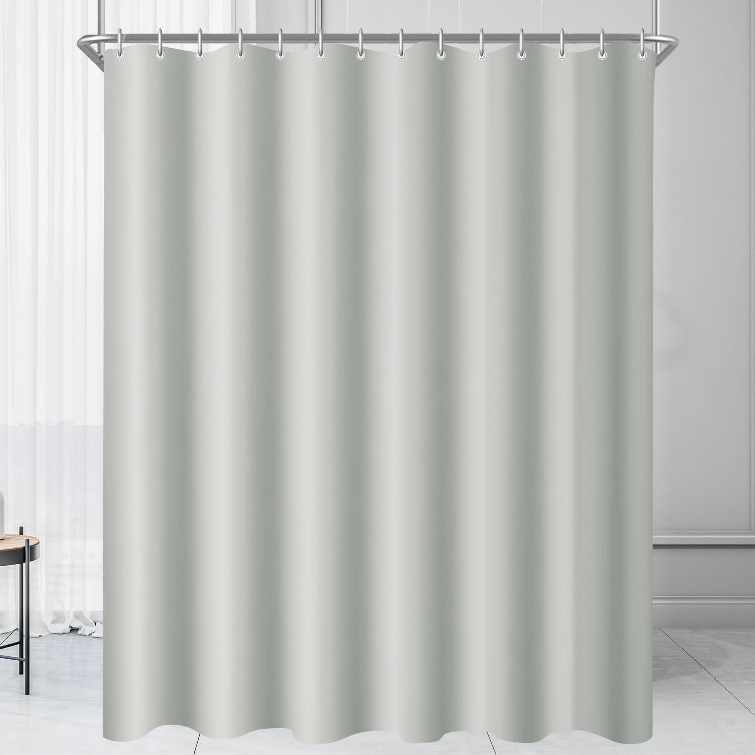Lerores Duschvorhang 260x200cm Grau Wasserabweisend mit Anti-Schimmel-Effekt