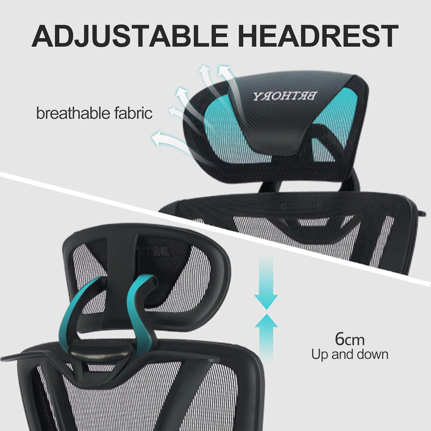 Ergonomischer Bürostuhl mit verstellbarer Lendenwirbelstütze 3D-Armlehnen