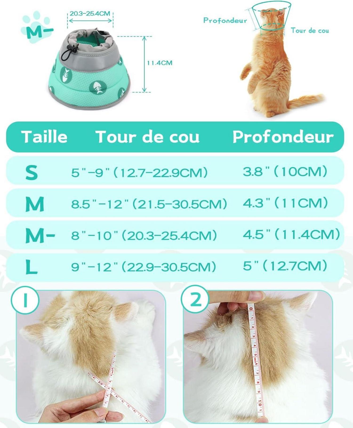 Supet Halskrause Katze Cone Einstellbarer Kragen Weich