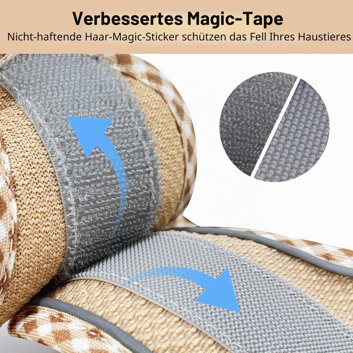 Hundegeschirr Ausbruchssicher mit Leine – Atmungsaktiv & Reflektierend Braun-Beige M