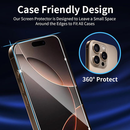 Schutzfolie für iPhone 16 Pro Panzerglas 3 Stück Set