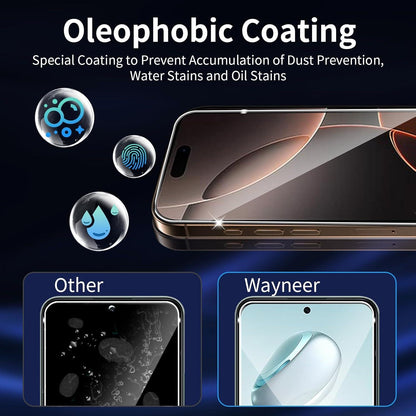 Schutzfolie iPhone 16 Pro Panzerglas 3 Stück Anti-Kratz Glas Kameraschutz
