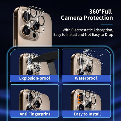 Schutzfolie iPhone 16 Pro Panzerglas Rahmen Positionierhilfe 3 Stück
