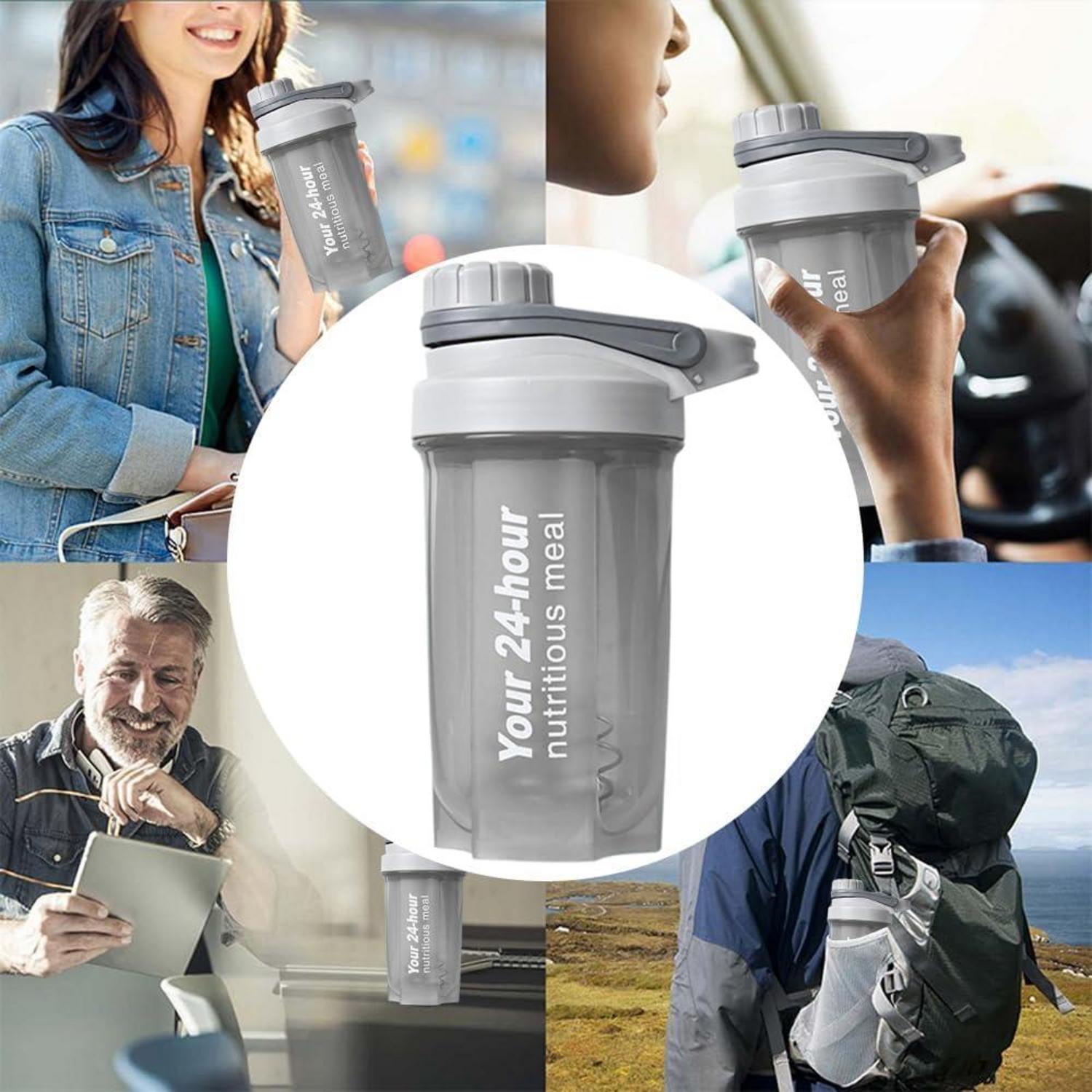 Protein Shaker 600ml Eiweiß Shaker mit Sieb und Drehverschluss