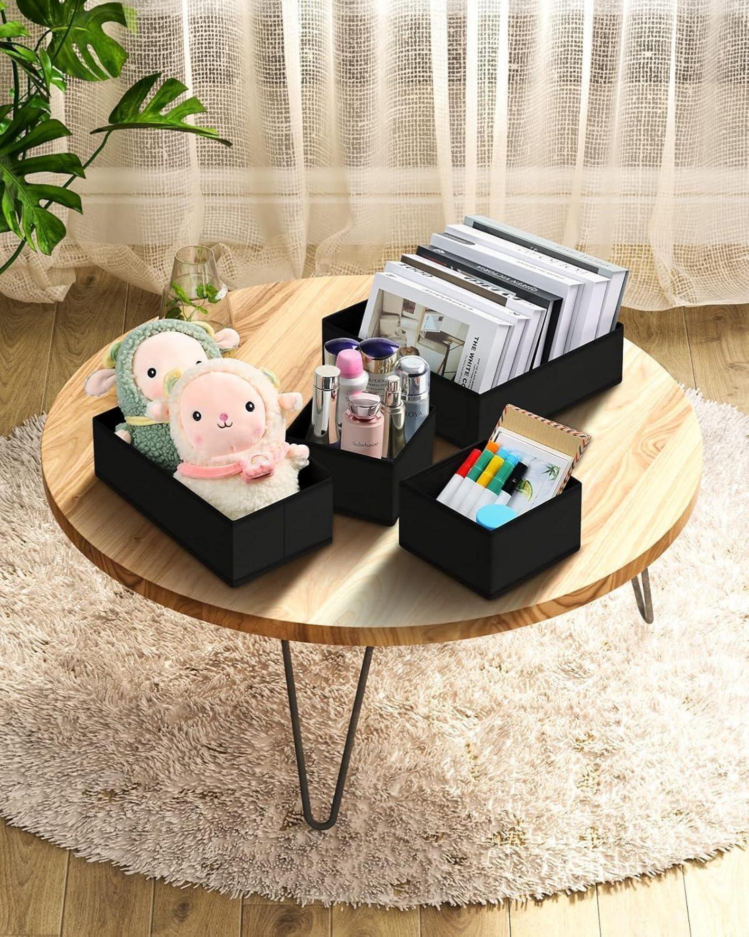 12-teiliges Schrank Organizer Set in Schwarz, faltbare