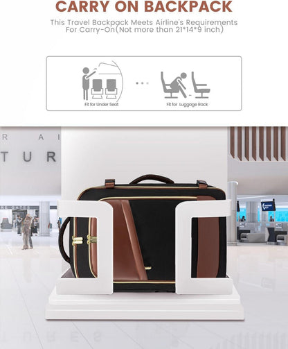 Handgepäck Rucksack Damen Wasserdicht 40L mit Laptopfach und