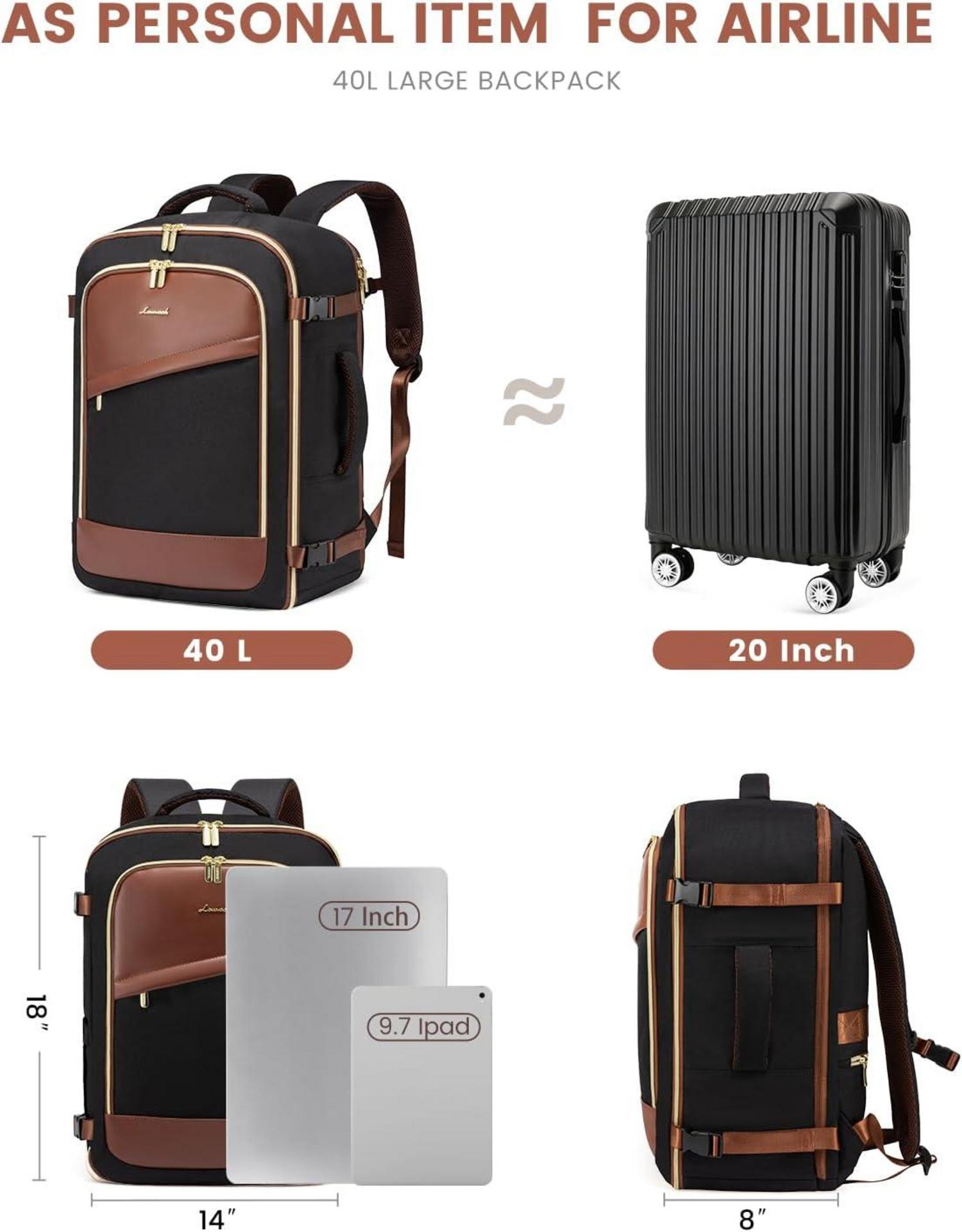 Handgepäck Rucksack Flugzeug Damen 40L Wasserdicht USB-Ladeanschluss