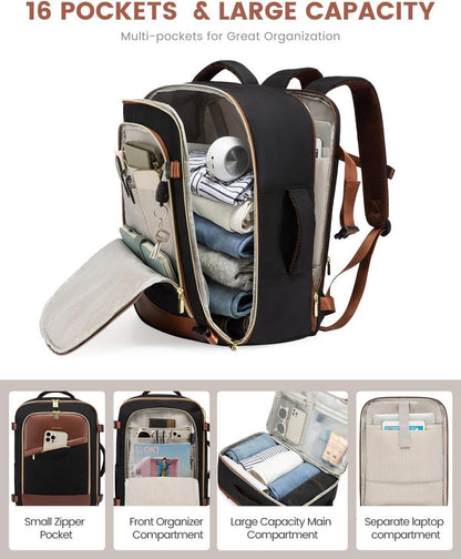 LOVEVOOK Handgepäck Rucksack Damen Wasserdicht 40LascadeTrolley Rucksack Flugzeug Campinglama