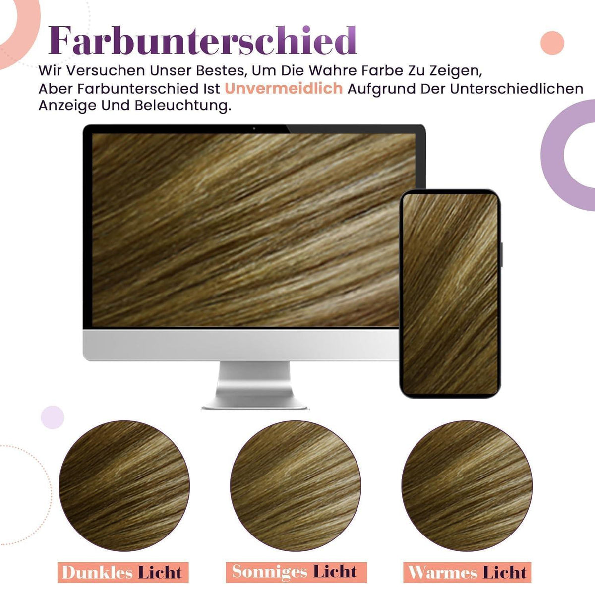 Echthaar Clip-in Extensions Ombre Braun-Blond 50cm