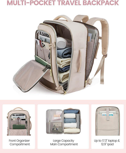 Handgepäck Rucksack Damen Wasserdicht 40L Laptop Backpack Schuhfach
