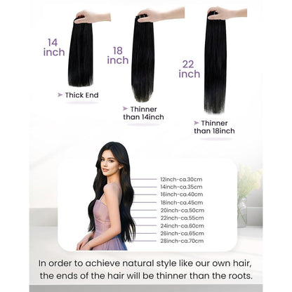 Echthaar Clip Extensions Braun 55cm – Remy Haarverlängerung