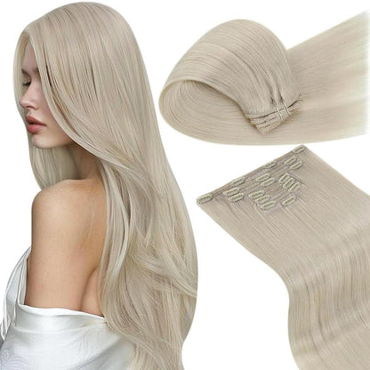 Echthaar Clip Extensions Blond Highlight 40cm