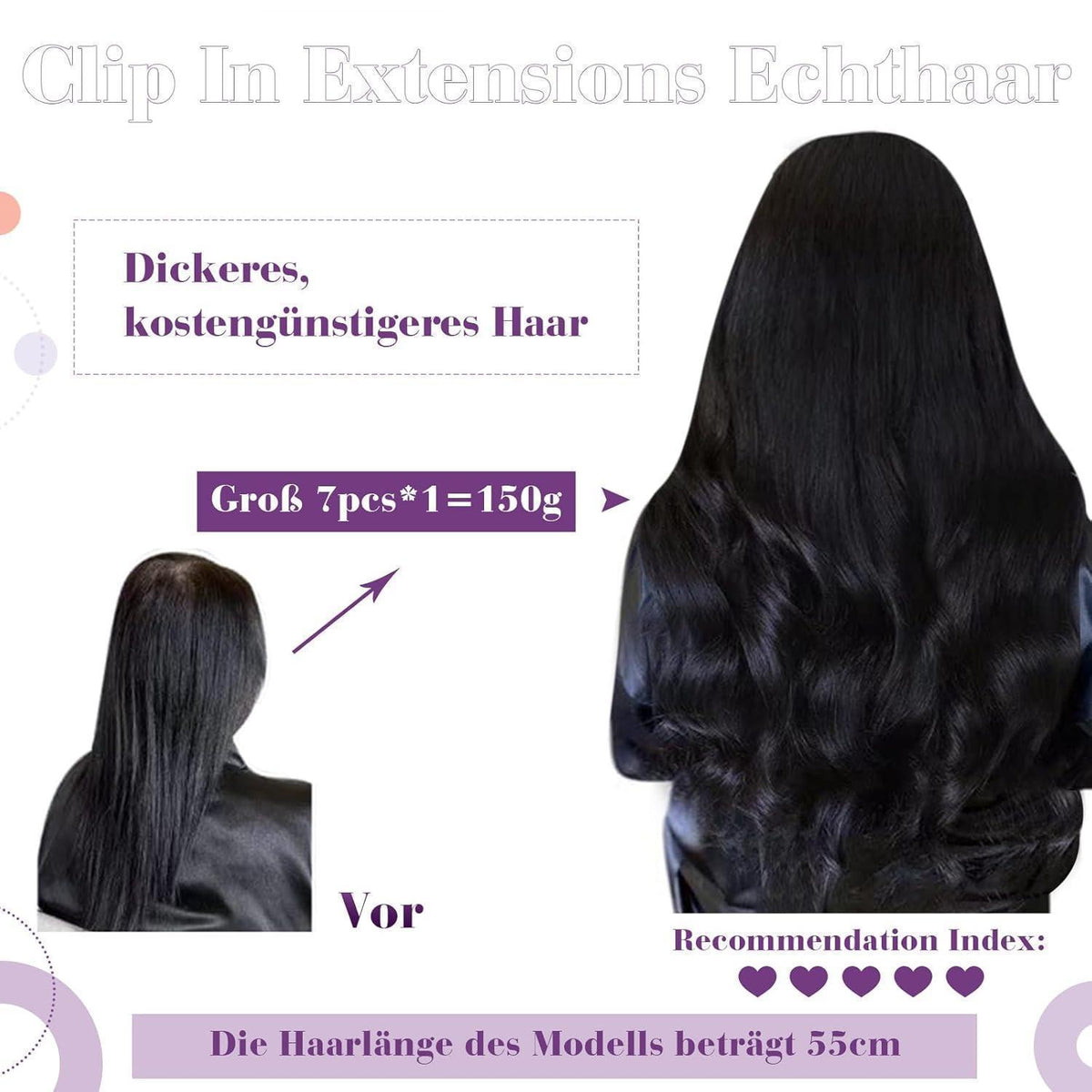 Echthaar Clip Extensions Blond Highlight 40cm