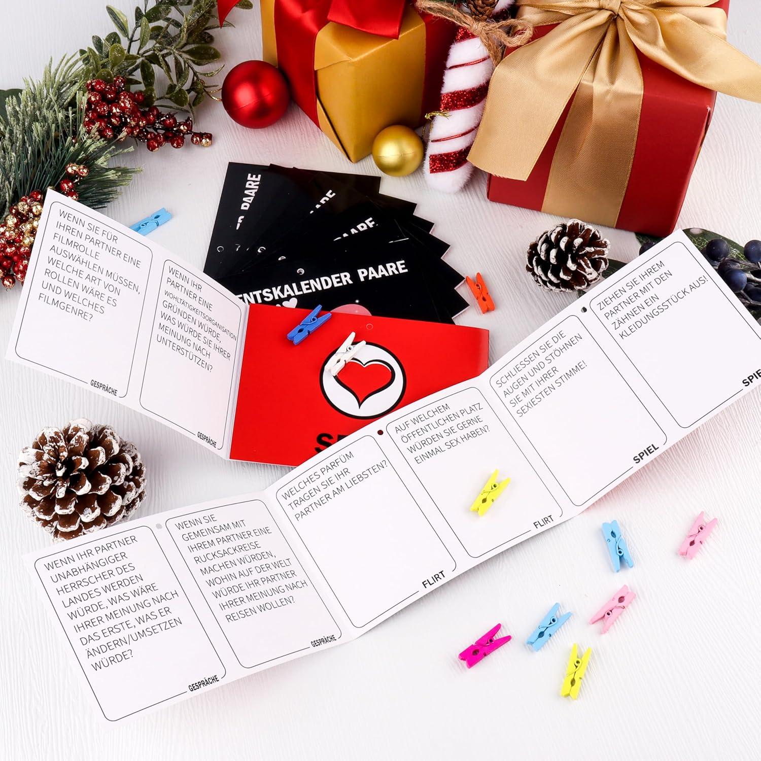 Adventskalender für Paare Weihnachtsgeschenke 25 Paarkarten & Zubehör