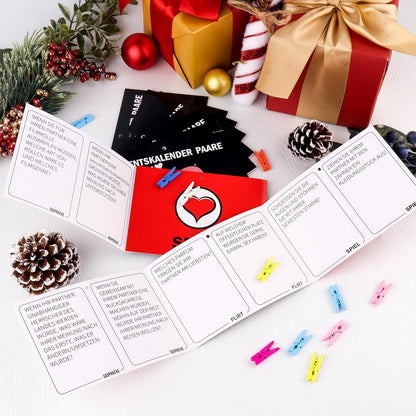 Adventskalender für Paare Weihnachtsgeschenke 25 Paarkarten & Zubehör