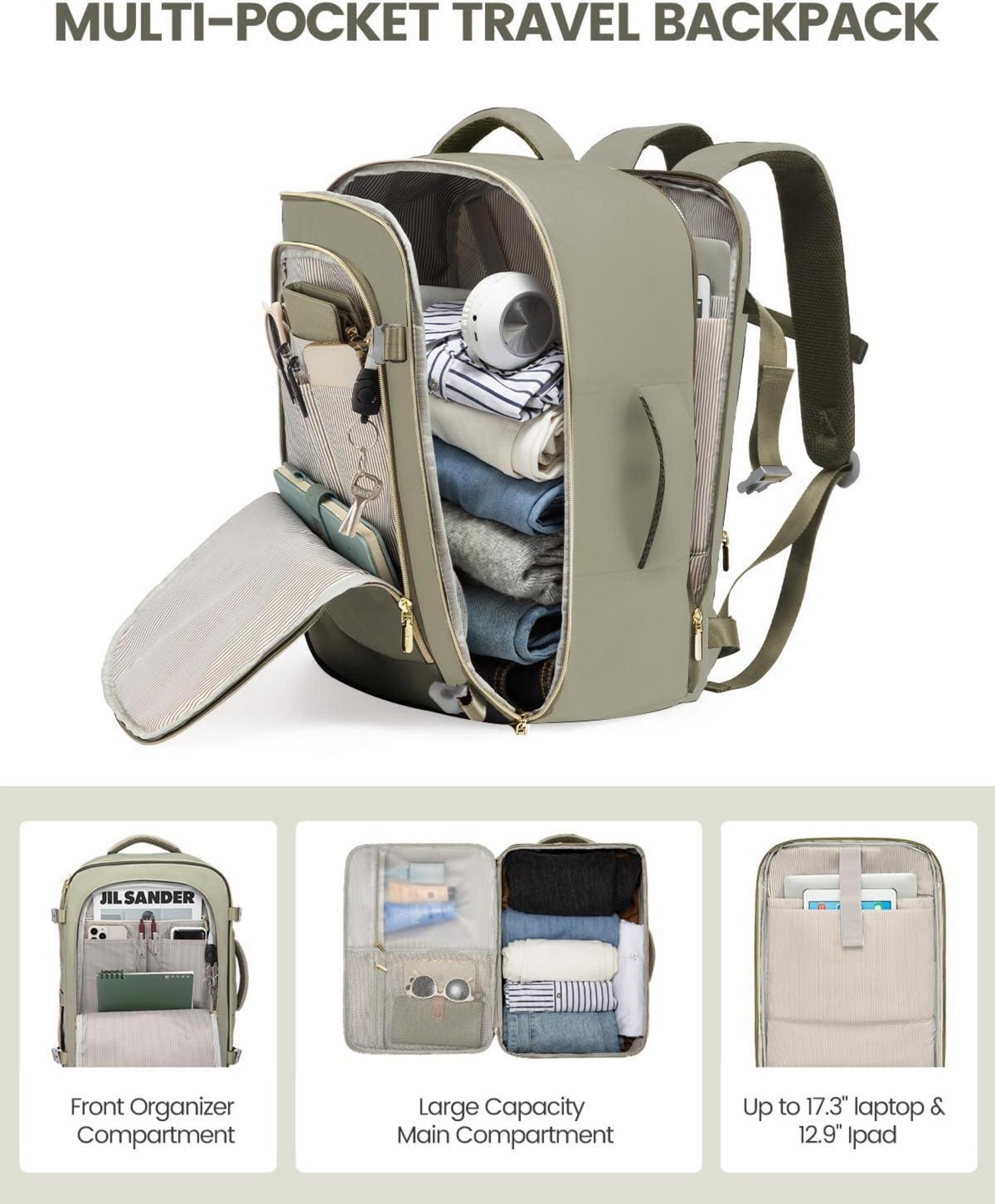 LOVEVOOK Handgepäck Rucksack 40L Laptopfach USB-Ladeanschluss