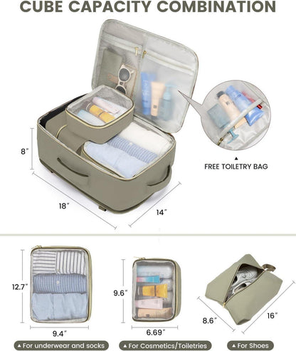 Handgepäck Rucksack Damen Wasserdicht 40L Travel Laptop Schuhfach