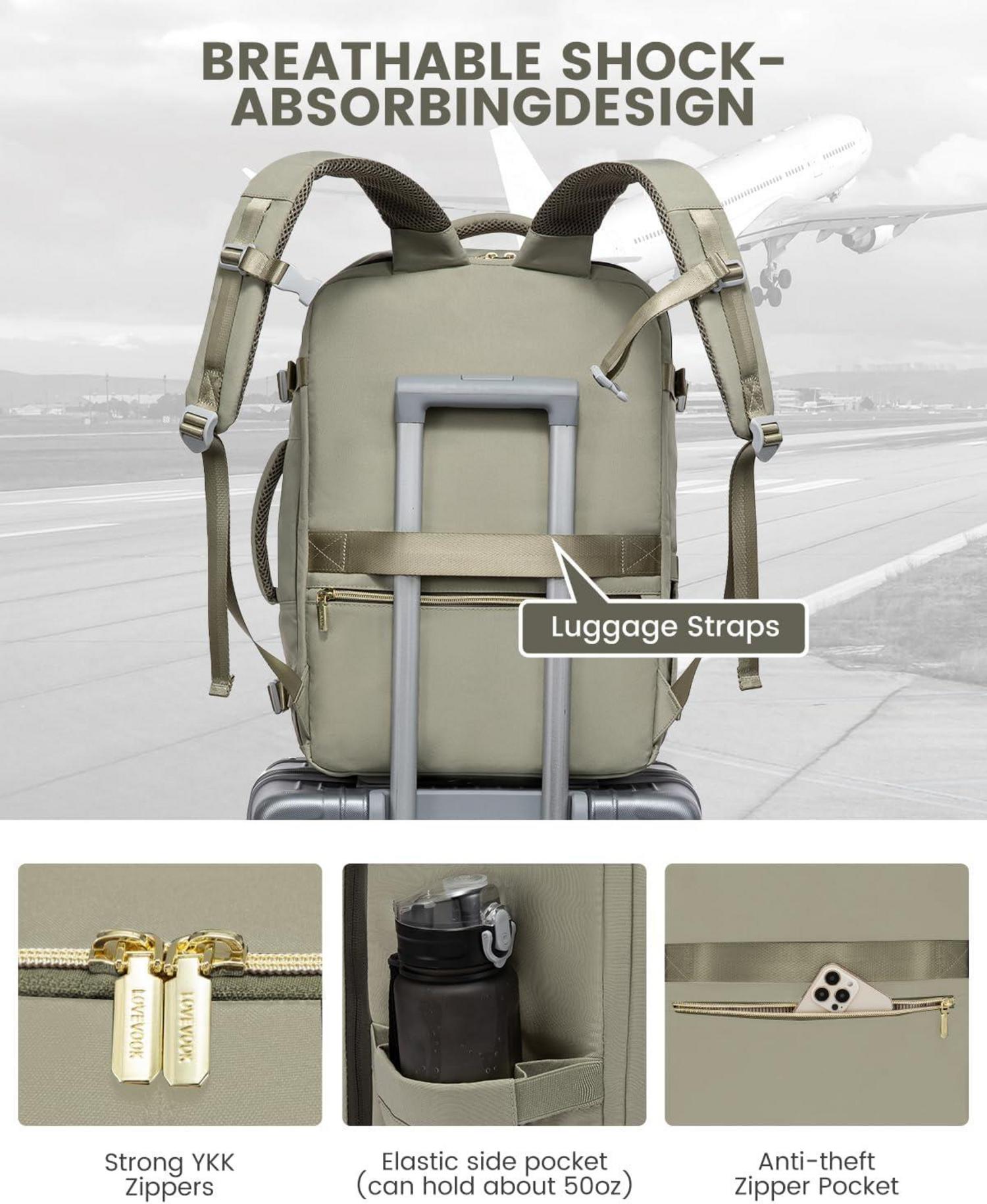 Handgepäck Rucksack Damen 40L Laptop Reiserucksack Flugzeug