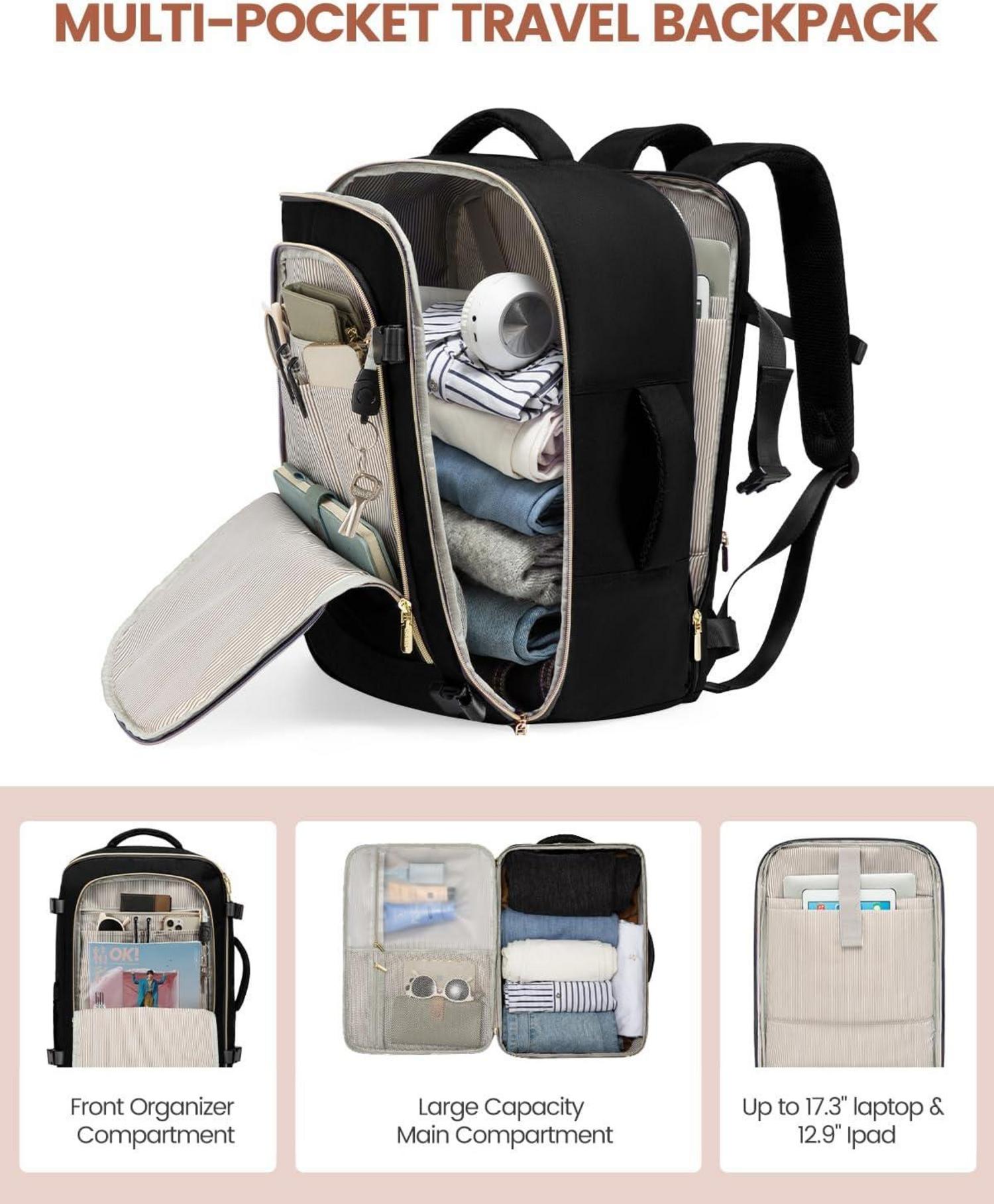 Handgepäck Rucksack 40L Wasserdicht Damen Herren Laptop Schuhfach