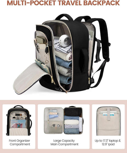 Handgepäck Rucksack 40L Wasserdicht Damen Herren Laptop Schuhfach