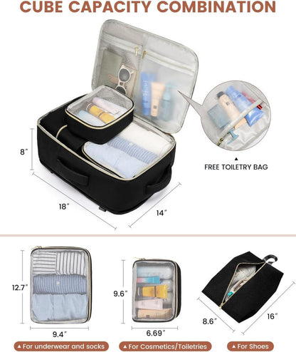 Handgepäck Rucksack 40L Damen Herren Flugzeug Wasserdicht USB-Ladeanschluss