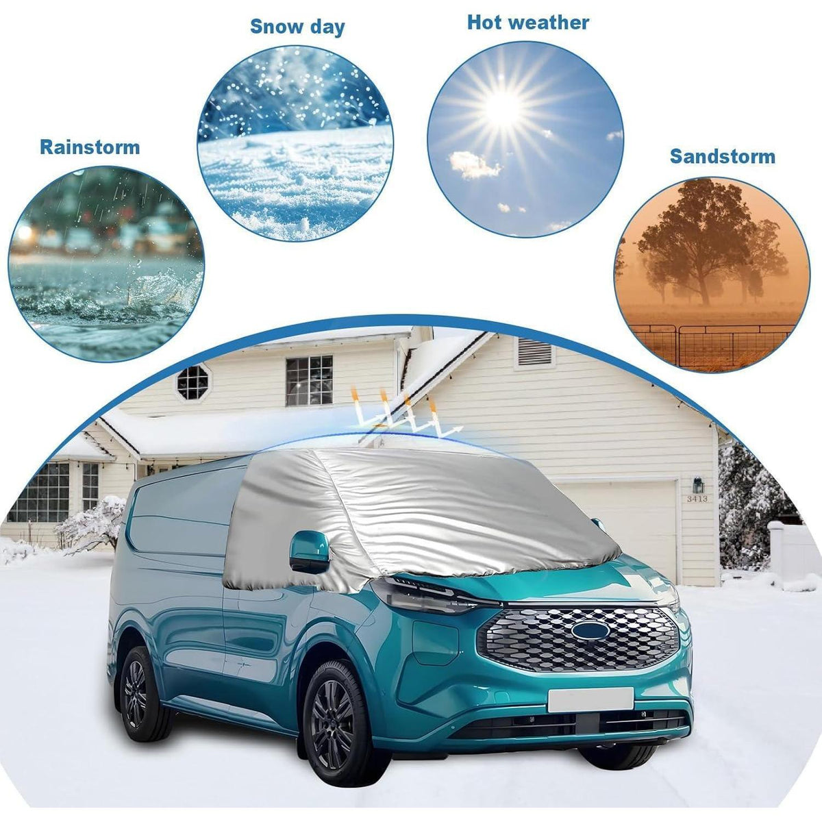 Windschutzscheibenabdeckung Ford Transit Custom 2012-2022 – Thermo Schutz