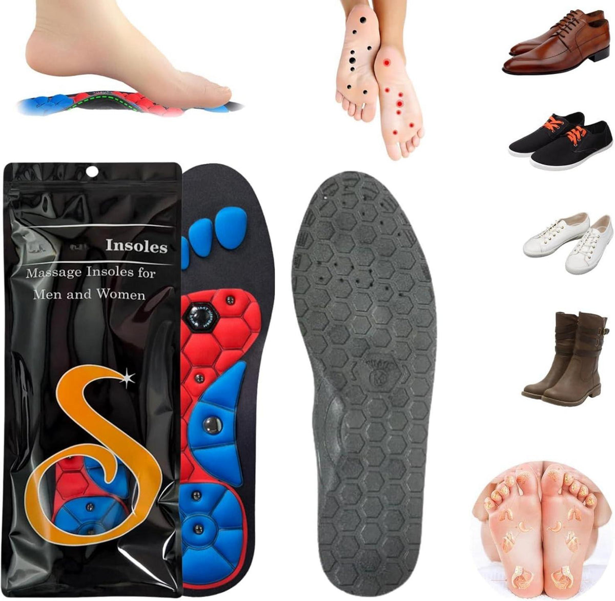 Einlagen Magnetische Massage Einlegesohle Akupressur Orthopädische