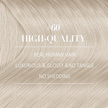 Echthaar Clip-in Extensions Platinblond 45cm
