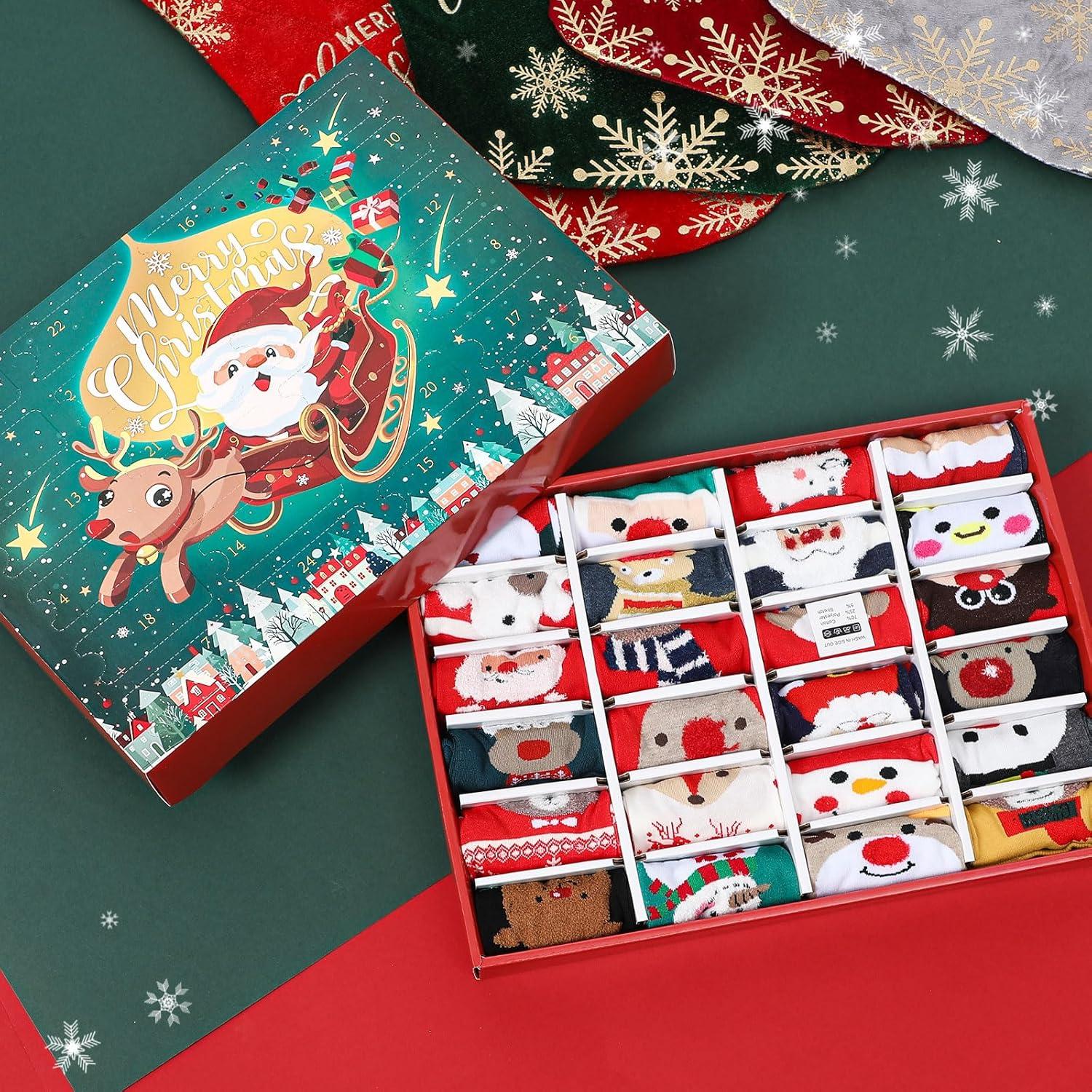 Weihnachtssocken Adventskalender 2024 Frauen 24 Paar