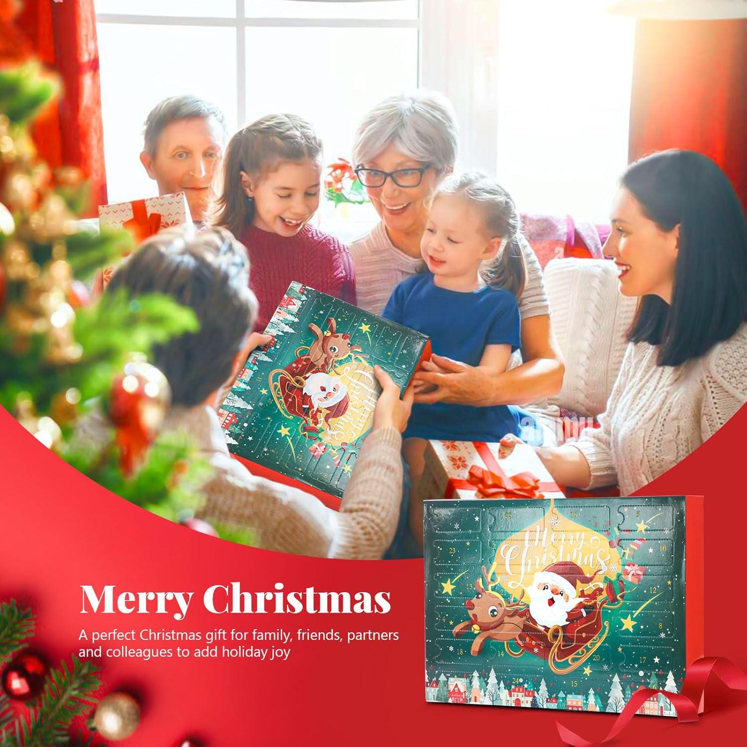 Socken Adventskalender 2024, Weihnachtssocken mit 24 Überraschungen