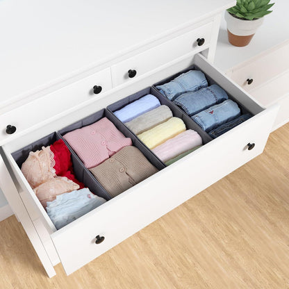 Schubladen Organizer Kleidung für Hemnes Kommode 4er-Set Grau