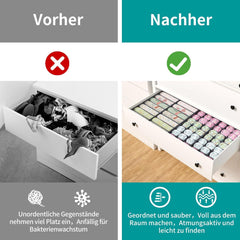 ORLISA Schubladen Organizer Hemnes Kommode 108x96cm, Babykleidung Socken Aufbewahrungsbox 4er set Grau