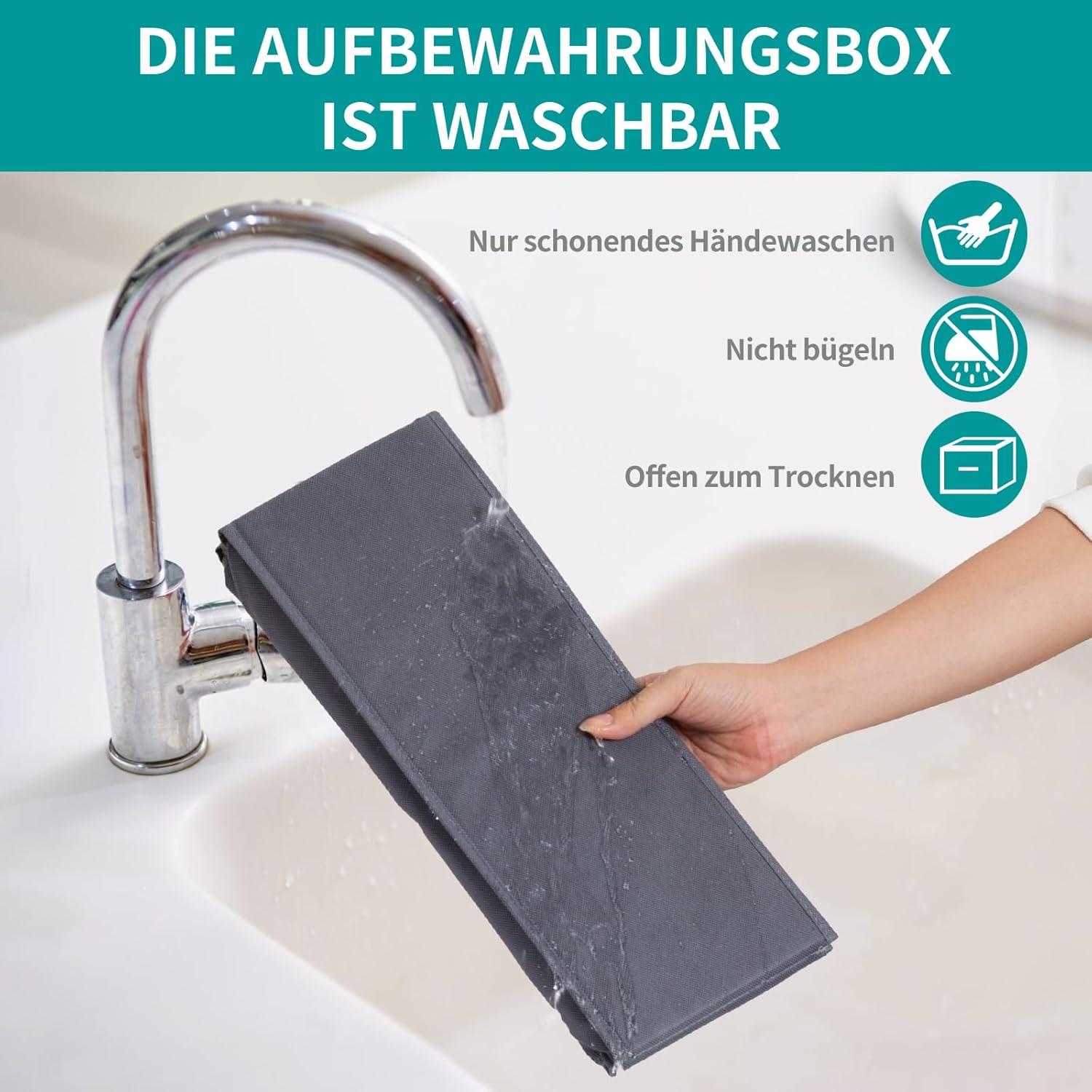 Schubladen Organizer für Hemnes Kommode 4er Set Faltbar Waschbar Grau