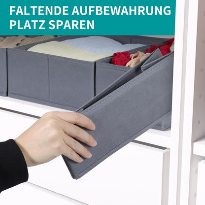 ORLISA Schubladen Organizer für PAX Kleiderschrank 75x35cm 3er-Set Grau