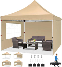 Faltpavillon 3x3m Wasserdicht Stabil Winterfest mit 3 Seitenwänden