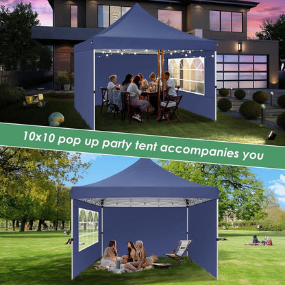Faltpavillon 3x3m Wasserdicht Stabil Winterfest, mit 3 Seitenwänden