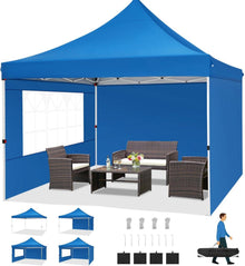 Faltpavillon 3x3m Wasserdicht Stabil Winterfest mit 3 Seitenwänden