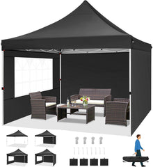 Faltpavillon 3x3m Wasserdicht Stabil Winterfest Pop-up mit