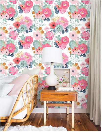 Selbstklebende Fototapete Blume Design 44x600cm Wandtapete Vintage Wohnzimmer Schlafzimmer