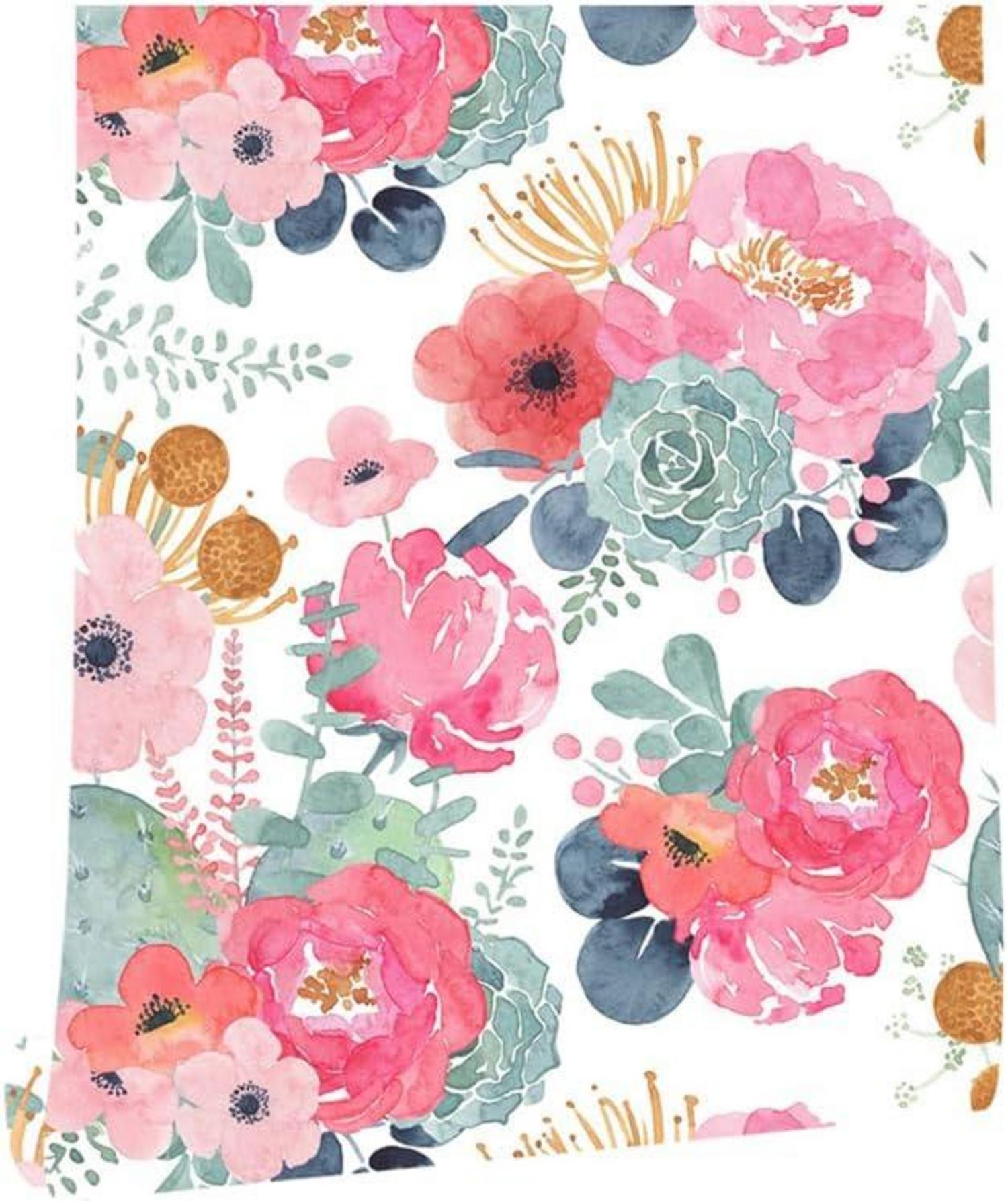 Selbstklebende Blumen Fototapete Vintage Design 44x1000cm