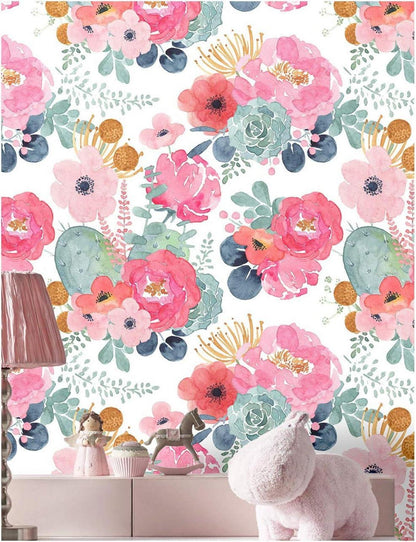 Selbstklebende Blumen Fototapete Vintage Design 44x1000cm