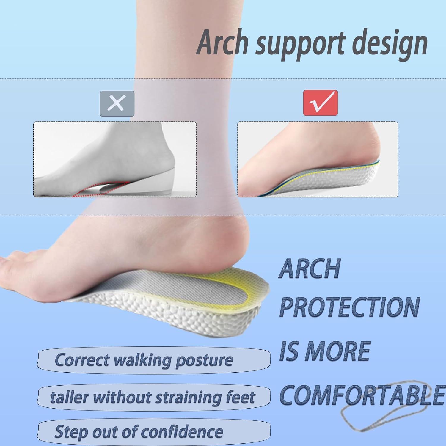 Schuheinlagen Erhöhung Orthopädisch Memory Foam Schwarz